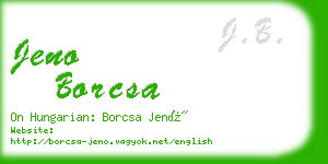 jeno borcsa business card